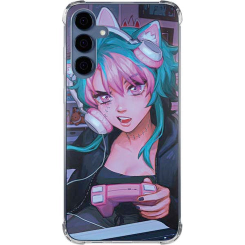 Anime Catgirl Gamer Nerd by Ivy Dolamore Galaxy S24 Clear Case