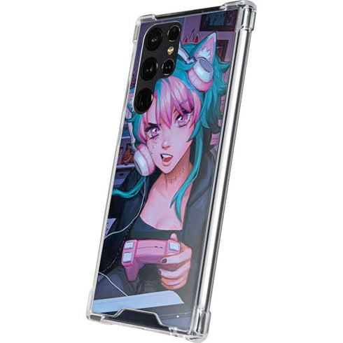 Anime Catgirl Gamer Nerd by Ivy Dolamore Galaxy S24 Ultra Clear Case