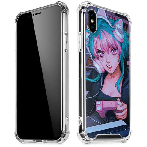 Anime Catgirl Gamer Nerd by Ivy Dolamore iPhone XS Max Clear Case