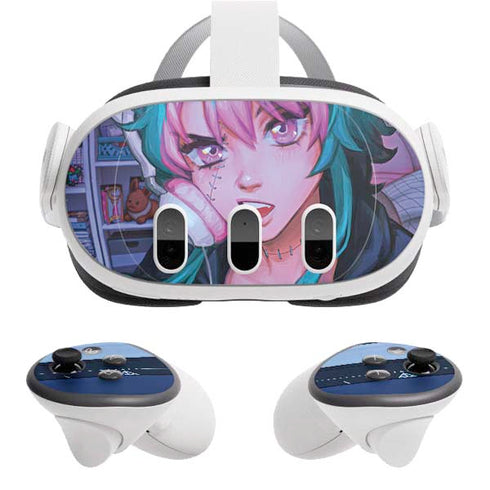 Anime Catgirl Gamer Nerd by Ivy Dolamore Meta Quest 3 Skin