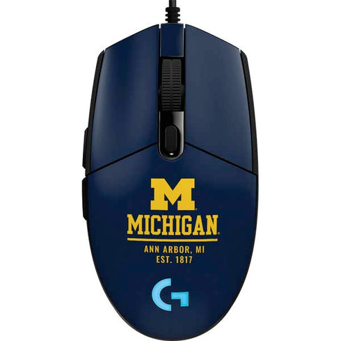University of Michigan Ann Arbor Est 1817 G203 Prodigy RGB Wired Gaming Mouse Skin