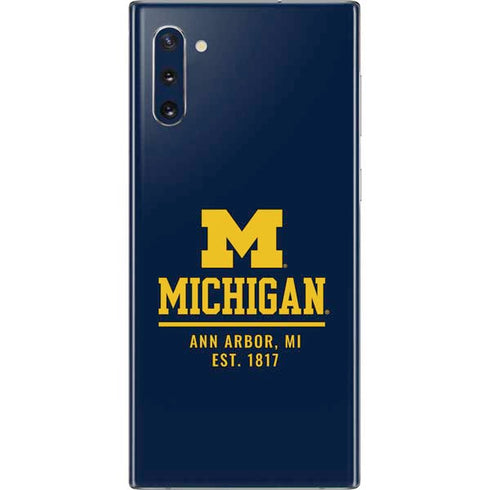 University of Michigan Ann Arbor Est 1817 Galaxy Note 10 Skin