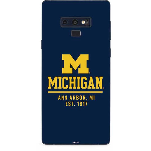 University of Michigan Ann Arbor Est 1817 Galaxy Note 9 Skin