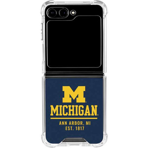 University of Michigan Ann Arbor Est 1817 Galaxy Z Flip5 5G Clear Case