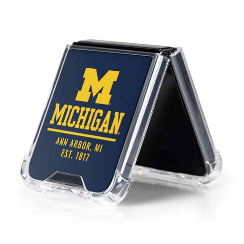 University of Michigan Ann Arbor Est 1817 Galaxy Z Flip5 5G Clear Case