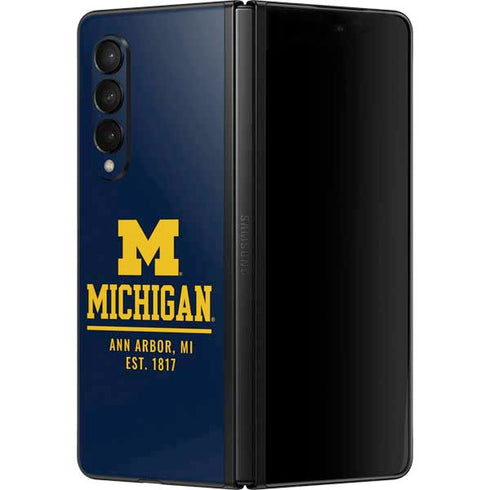 University of Michigan Ann Arbor Est 1817 Galaxy Z Fold3 5G Skin