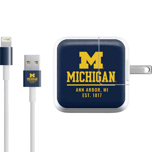 University of Michigan Ann Arbor Est 1817 iPad Charger (10W USB) Skin
