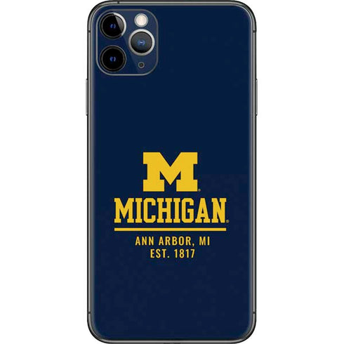 University of Michigan Ann Arbor Est 1817 iPhone 11 Pro Max Skin
