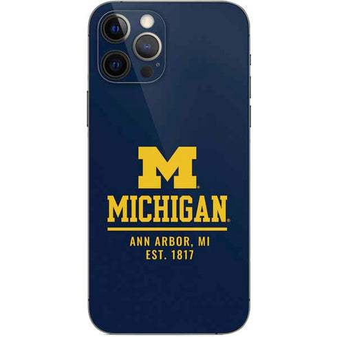 University of Michigan Ann Arbor Est 1817 iPhone 12 Pro Skin
