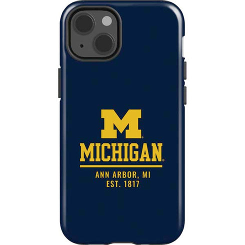 University of Michigan Ann Arbor Est 1817 iPhone 15 Impact Case
