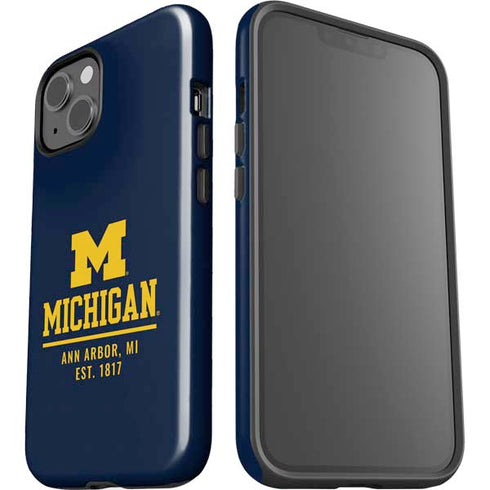 University of Michigan Ann Arbor Est 1817 iPhone 15 Impact Case