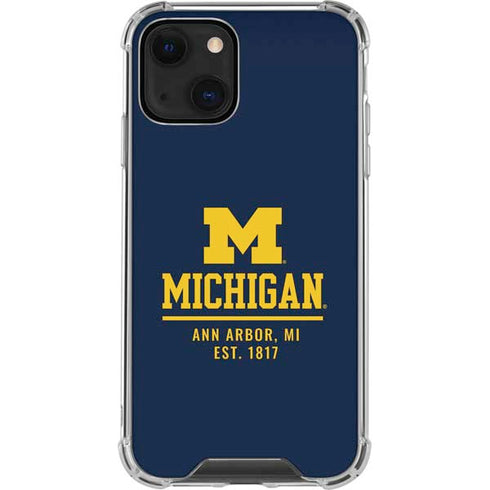 University of Michigan Ann Arbor Est 1817 iPhone 15 Plus Clear Case