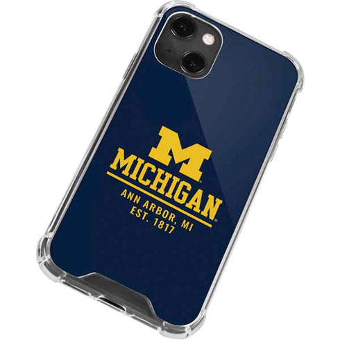 University of Michigan Ann Arbor Est 1817 iPhone 15 Plus Clear Case
