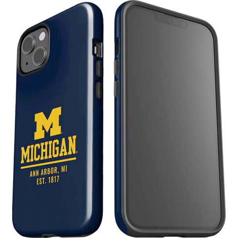 University of Michigan Ann Arbor Est 1817 iPhone 15 Plus Impact Case