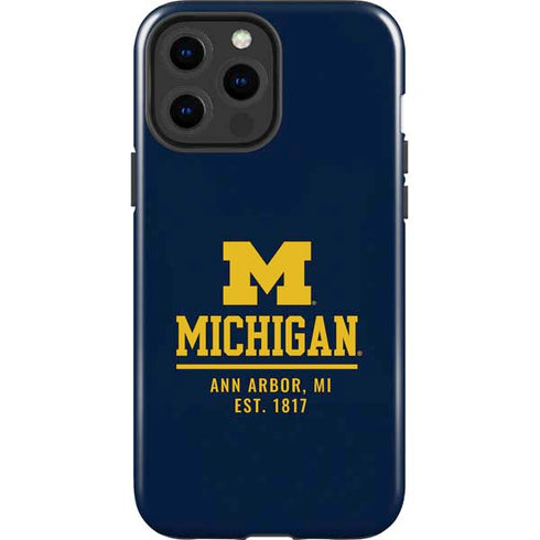 University of Michigan Ann Arbor Est 1817 iPhone 15 Pro Max Impact Case