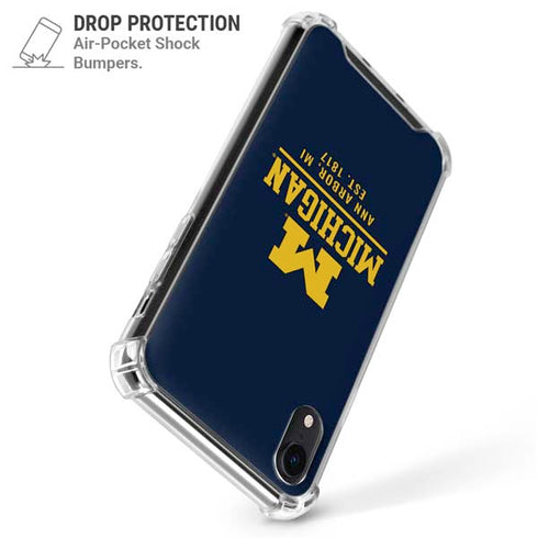 University of Michigan Ann Arbor Est 1817 iPhone XR Clear Case
