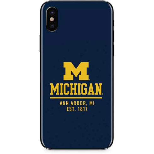University of Michigan Ann Arbor Est 1817 iPhone XS Max Skin