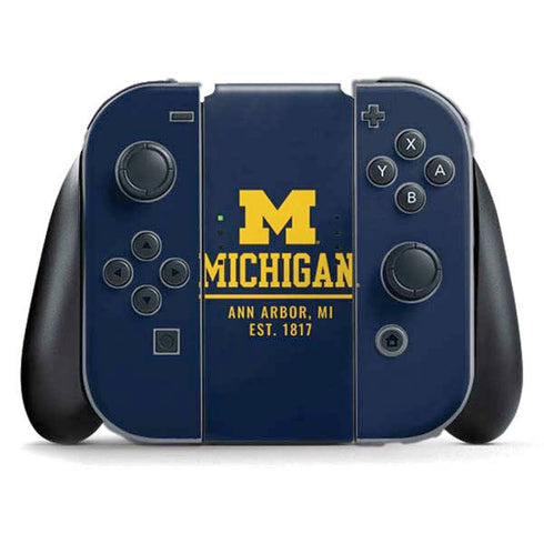 University of Michigan Ann Arbor Est 1817 Nintendo Switch (2017-2021) Joy-Con Controller Skin