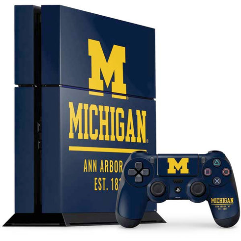 Ann Arbor Est 1817 PS4 Console and Controller Bundle Skin