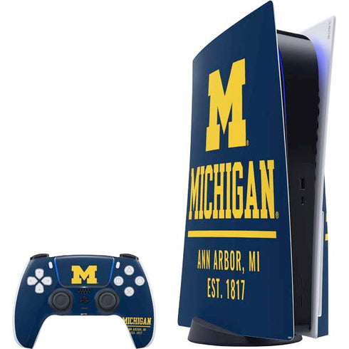 University of Michigan Ann Arbor Est 1817 PS5 Bundle Skin