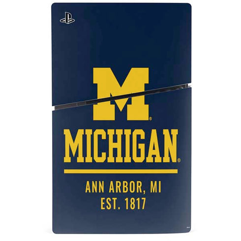 University of Michigan Ann Arbor Est 1817 PS5 Slim Disk Bundle Skin