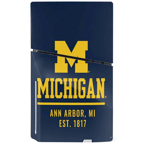 University of Michigan Ann Arbor Est 1817 PS5 Slim Disk Console Skin