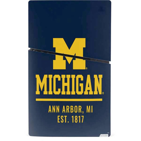 University of Michigan Ann Arbor Est 1817 PS5 Slim Digital Edition Bundle Skin