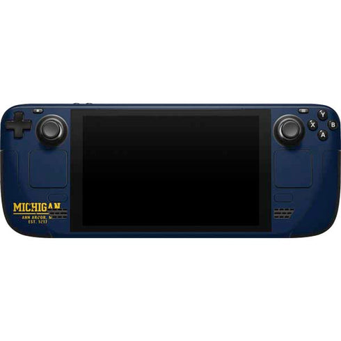 University of Michigan Ann Arbor Est 1817 Steam Deck Handheld Gaming Computer Skin