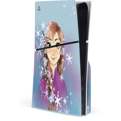 Disney Frozen Anna Portrait PS5 Slim Disk Console Skin