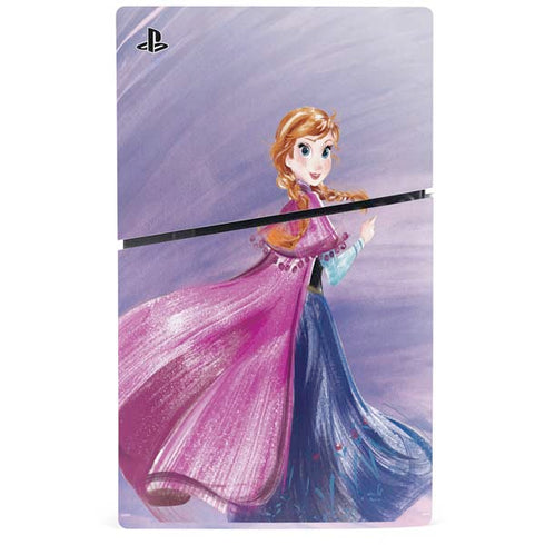 Disney Frozen Anna Sketch Art PS5 Slim Disk Bundle Skin