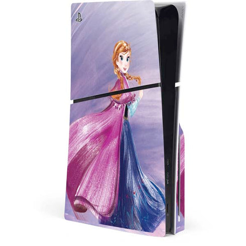 Disney Frozen Anna Sketch Art PS5 Slim Disk Console Skin