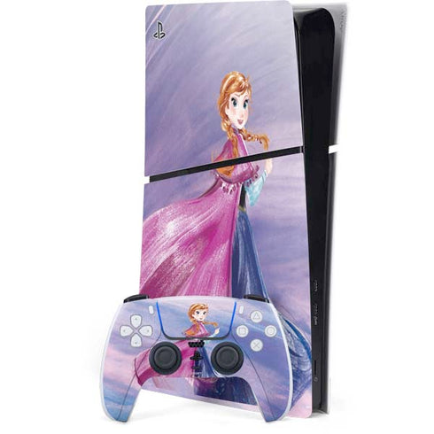 Disney Frozen Anna Sketch Art PS5 Slim Digital Edition Bundle Skin