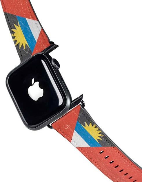 Antigua and Barbuda Flag Distressed Apple Watch Band 42-44mm