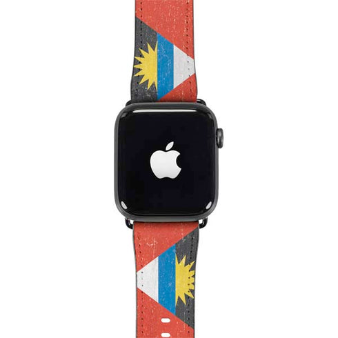 Antigua and Barbuda Flag Distressed Apple Watch Band 38-40mm