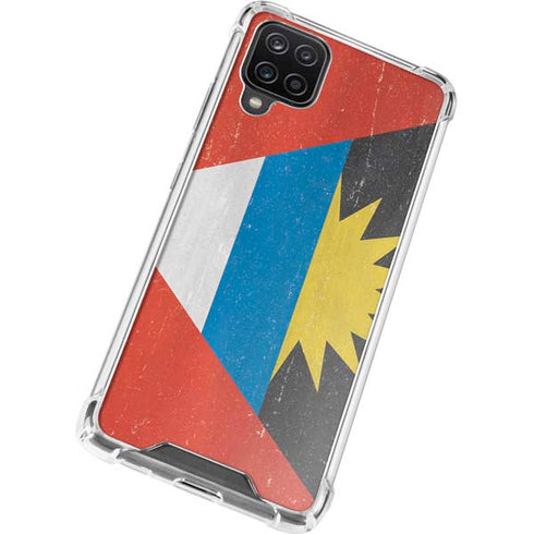 Antigua and Barbuda Flag Distressed Galaxy A12 Clear Case