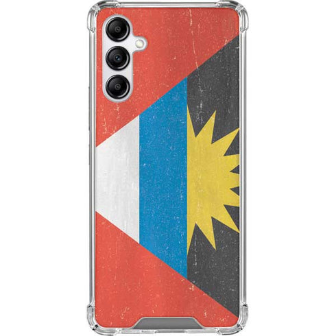 Antigua and Barbuda Flag Distressed Galaxy A14 5G Clear Case