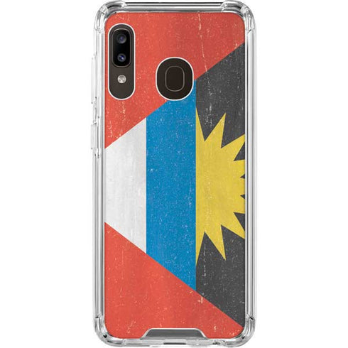 Antigua and Barbuda Flag Distressed Galaxy A30 Clear Case