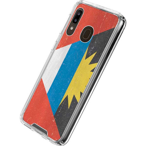 Antigua and Barbuda Flag Distressed Galaxy A30 Clear Case