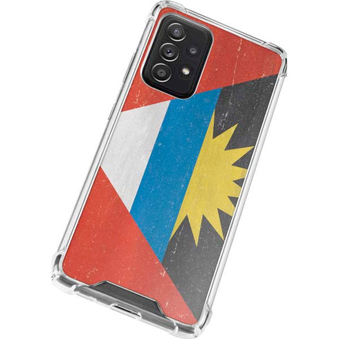 Antigua and Barbuda Flag Distressed Galaxy A52 5G Clear Case