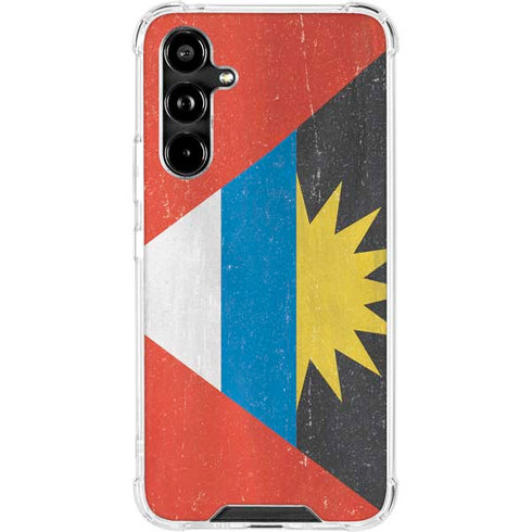 Antigua and Barbuda Flag Distressed Galaxy A54 5G Clear Case