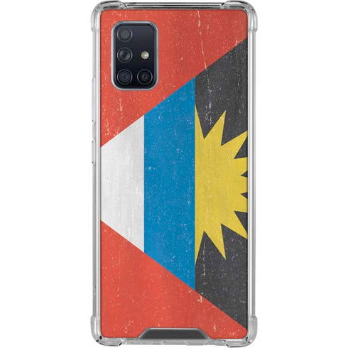 Antigua and Barbuda Flag Distressed Galaxy A71 5G Clear Case