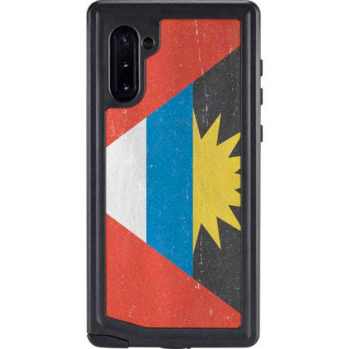 Antigua and Barbuda Flag Distressed Galaxy Note 10 Waterproof Case