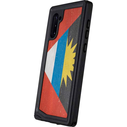 Antigua and Barbuda Flag Distressed Galaxy Note 10 Waterproof Case