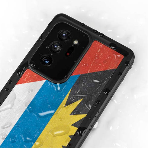 Antigua and Barbuda Flag Distressed Galaxy Note20 Ultra 5G Waterproof Case