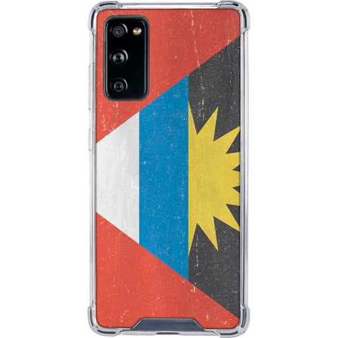 Antigua and Barbuda Flag Distressed Galaxy S20 FE Clear Case