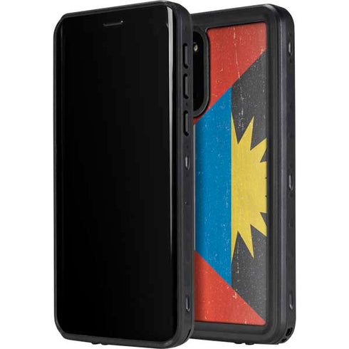 Antigua and Barbuda Flag Distressed Galaxy S20 Plus Waterproof Case