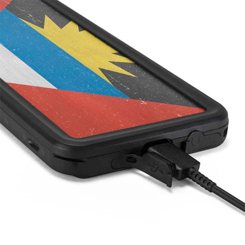 Antigua and Barbuda Flag Distressed Galaxy S20 Plus Waterproof Case