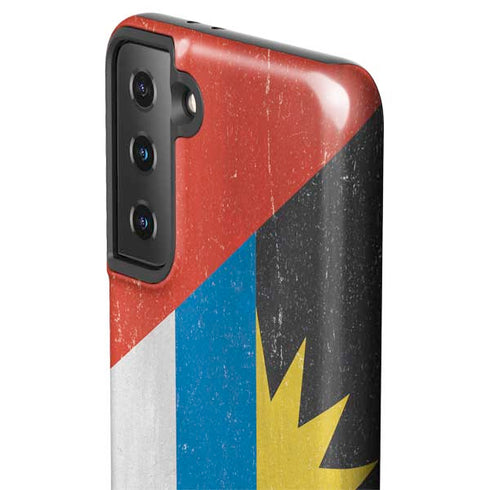 Antigua and Barbuda Flag Distressed Galaxy S21 FE Pro Case