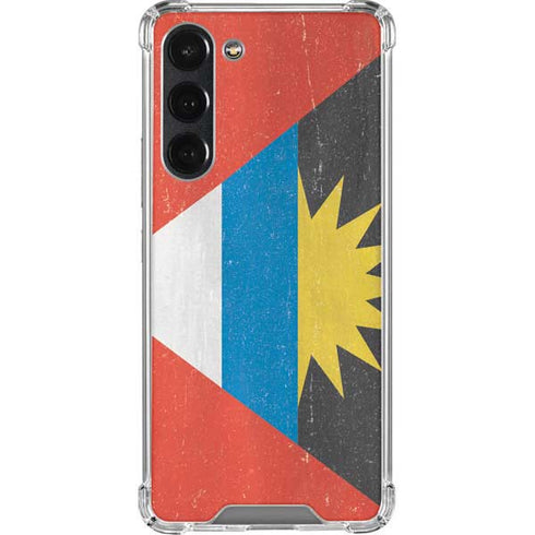 Antigua and Barbuda Flag Distressed Galaxy S23 Plus Clear Case