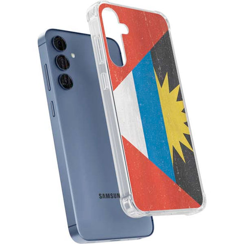 Antigua and Barbuda Flag Distressed Galaxy S24 Clear Case